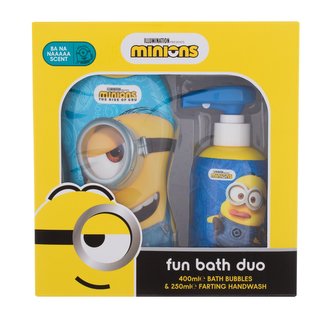 Minions Bubble Bath pěna do koupele Minions Bath Bubbles Ba Na Naaaaa 400 ml + mýdlo na ruce Minions Farting Hand Wash Ba Na Naaaaa 250 ml