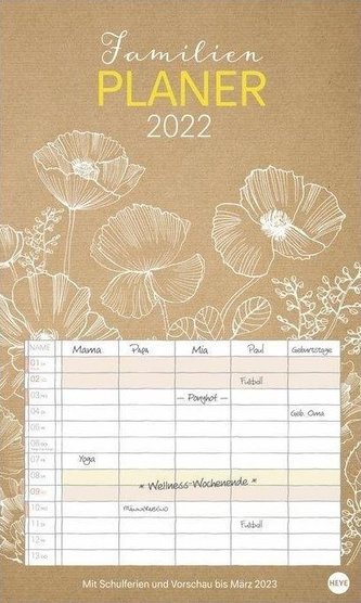 Chalk Drawing Familienplaner XL Kalender 2022