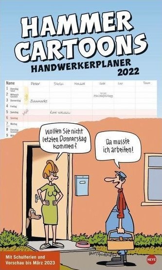 Hammer Cartoons Handwerkerplaner Kalender 2022