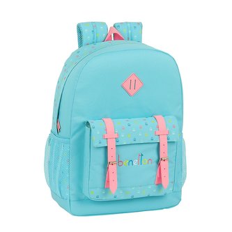 Školní batoh Benetton: Candy vzor 12075 (objem 19 litrů|32 x 43 x 14 cm) modrý polyester