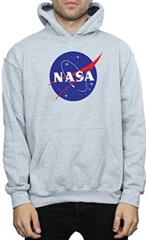 Pánská mikina s kapucí Nasa: Insignia Logo (L) šedá bavlna-polyester