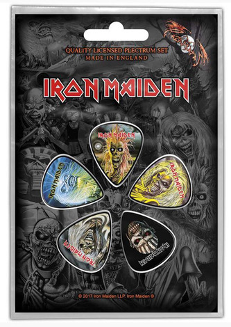 Kytarová trsátka Iron Maiden: The Faces Of Eddie set 5 kusů