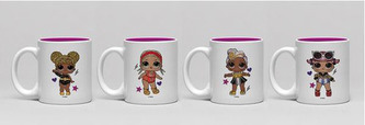 Espresso keramický mini hrnek LOL Surprise: Glitter Squad set 4 kusů (objem 150 ml)