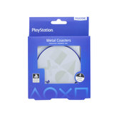 Kovové tácky pod sklenice Playstation: Set 4 kusů (průměr 10 cm)