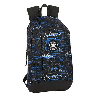 Jednoduchý batoh Paul Frank: Rock'n'Roll vzor 12019 (objem 8,5 litrů|22 x 39 x 10 cm) černý polyester