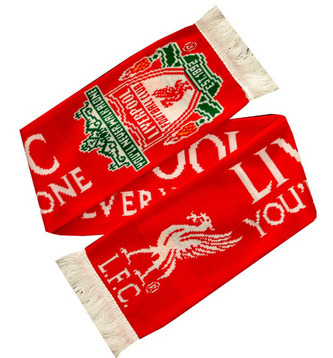 Pletená šála FC Liverpool: YNWA (132 x 19 cm)