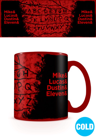 Černý proměňovací hrnek Stranger Things: R,U,N (objem 315 ml)