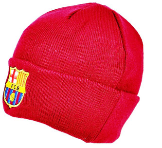 Zimní pletená čepice FC Barcelona: Přeložená (universální)