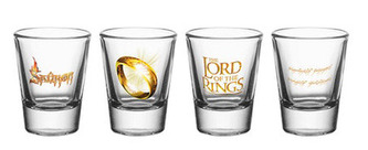Sklenice štamprle Lord Of The Rings|Pán Prstenů: Set 4 kusů (objem 60 ml|výška 6 cm)