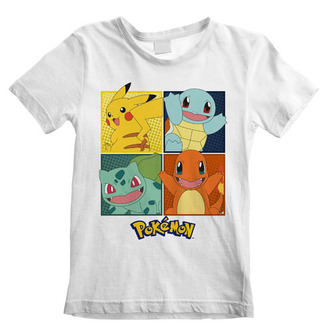 Dětské tričko Pokémon: Squares (7-8 let) bílé bavlna
