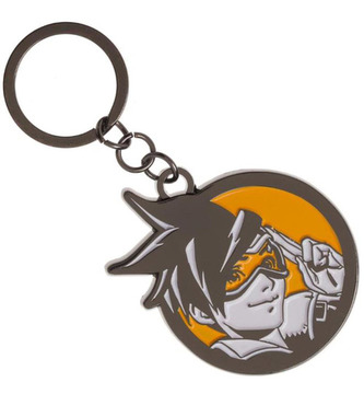 Kovový přívěsek na klíče Overwatch: Tracer (5 x 4 cm)