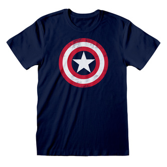 Pánské tričko Marvel|Captain America|Kapitán Amerika: Škrábaný štít (2XL) modré bavlna