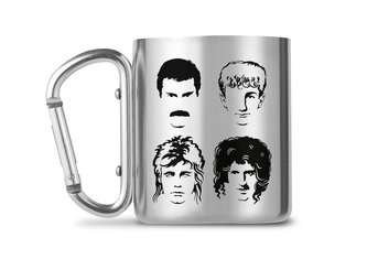 Kovový hrnek Queen s karabinou: Faces (objem 240 ml)