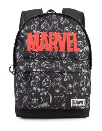 Batoh Marvel: Logo & Icons (objem 25,2 litrů|30 x 42 x 20 cm) černý polyester