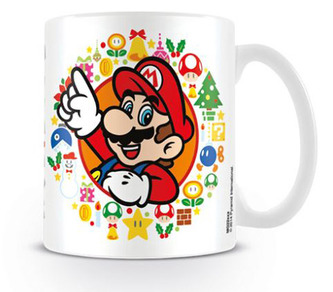 Keramický hrnek Super Mario Odyssey: Happy Holidays (objem 315 ml) bílý