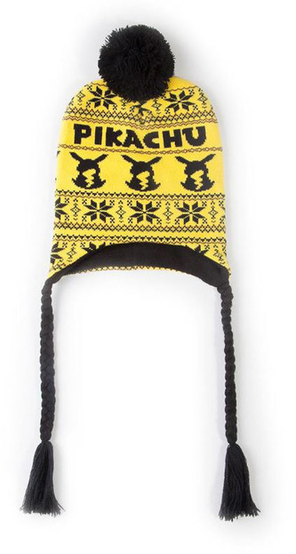 Zimní čepice Pokémon s copánky: Pikachu (universální)