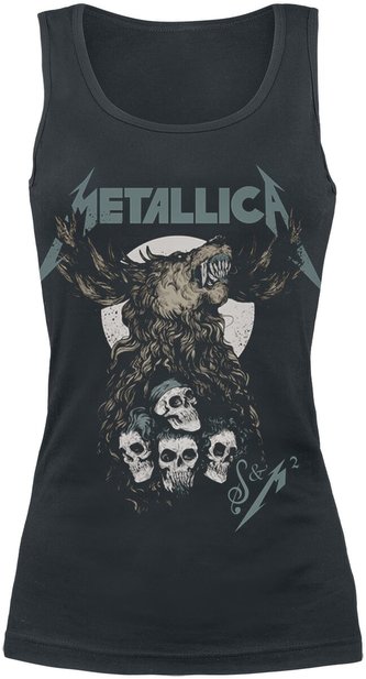 Dámské tričko Metallica: tílko S&M2 Skulls (2XL) černá bavlna