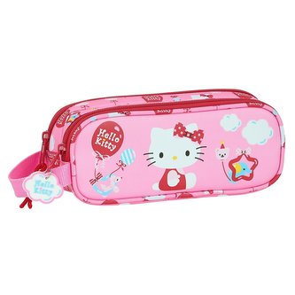 Penál na tužky Hello Kitty: Balloon vzor 12016 (21 x 6 x 8 cm) růžový polyester