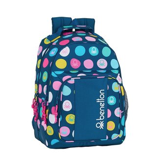 Školní batoh Benetton: vzor 12050 (objem 20 litrů|32 x 42 x 15 cm) navy polyester