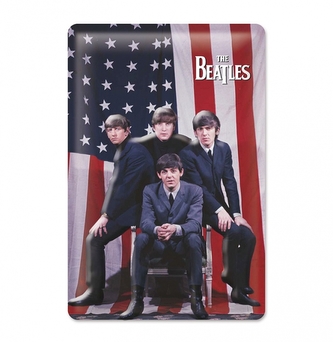 Plechová tvarovaná 3D dekorativní cedule na zeď The Beatles: US Flagge (20 x 30 cm)