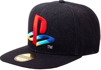 Čepice snapback - kšiltovka Playstation: Logo Denim (nastavitelná)