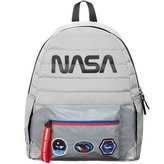 Batoh Nasa: Logo (33 x 43 x 13 cm|objem 18,5 litrů) stříbrný polyester