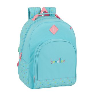 Školní batoh Benetton: Candy vzor 12075 (objem 20 litrů|32 x 42 x 15 cm) modrý polyester