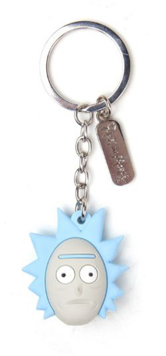 Přívěsek na klíče Rick and Morty: Rick Face (3,5 x 4 cm) pryžový