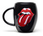 Oválný černý keramický hrnek The Rolling Stones: Jazyk (objem 450 ml)