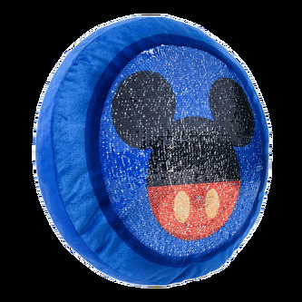 Dětský proměňovací polštář s flitrama Disney: Mickey Mouse (34 x 30 cm) modrý polyester