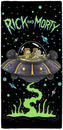 Osuška Rick and Morty: UFO Spaceship Towel (70 cm x 140 cm) černá bavlna