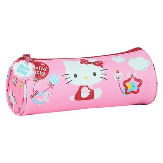 Penál na tužky Hello Kitty: Balloon barel vzor 12016 (20 x 7 cm) růžový polyester