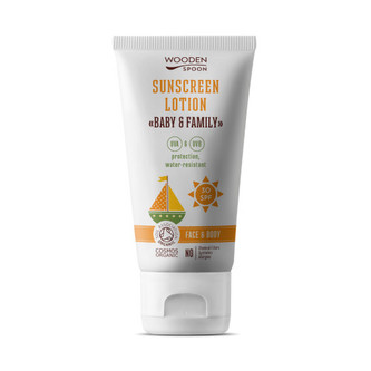WoodenSpoon Opalovací tělové mléko v tubě Baby & Family SPF 30 - 150 ml