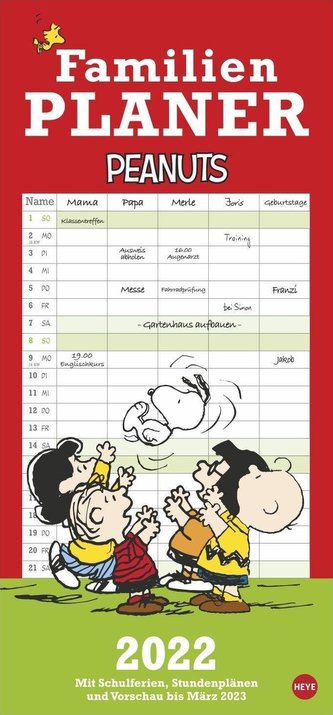 Peanuts Familienplaner - Kalender 2022