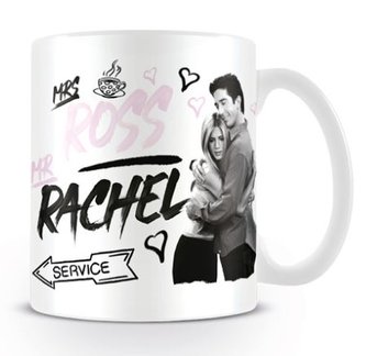 Bílý keramický hrnek Friends|Přátelé: Ross a Rachel (objem 315 ml) bílý