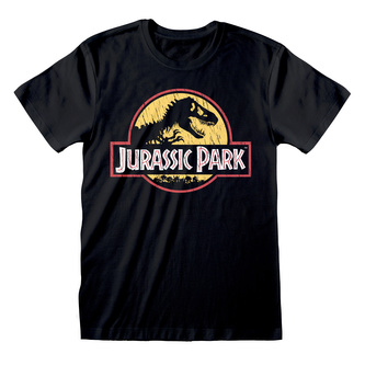 Pánské tričko Jurassic Park|Jurský park: Original Logo (L) černé bavlna