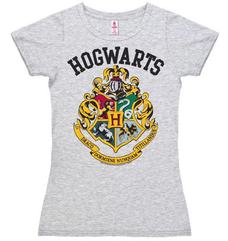Dámské tričko Harry Potter: Hogwarts Logo (XS) šedé bavlna