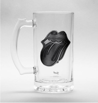 Sklenice korbel The Rolling Stones s kovovým logem (objem 500 ml)
