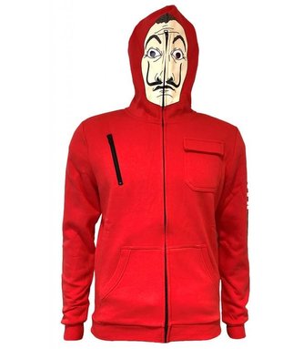 Pánská mikina La Casa De Papel|Papírový dům: Maska logo (L) červená bavlna