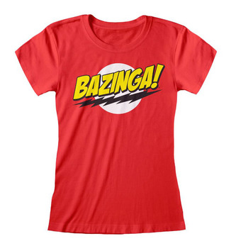 Dámské tričko Big Bang Theory|Teorie velkého třesku: Bazinga (L) červené bavlna