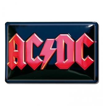Plechová tvarovaná 3D dekorativní cedule na zeď Ac/Dc: Red Logo Rock (20 x 30 cm)