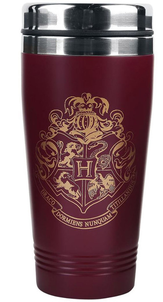 Nerezový cestovní termo hrnek Harry Potter: Erb Bradavic - Hogwarts (obejm 450 ml)