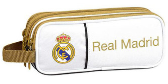 Trojkapsový penál na tužky FC Real Madrid: vzor 11954 (8,5 x 21 x 7 cm) polyester