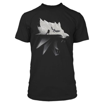 Pánské tričko The Witcher 3|Zaklínač 3: Wolf Silhouette (2XL) černé