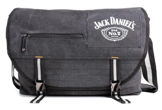 Taška na rameno Jack Daniel's: Logo (objem 16,8 litrů|48 x 35 cm) černá bavlna