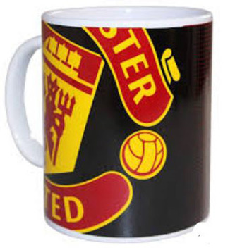 Keramický hrnek FC Manchester United: vzor HT znak (objem 350 ml) bílý