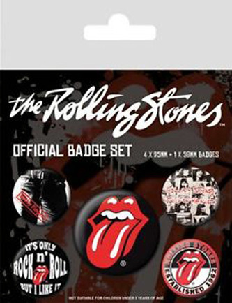 Placky The Rolling Stones: Classic set 5 kusů (2,5 cm|3,8 cm)