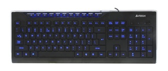 A4tech multimediální klávesnice KD-800L modře podsvícená, CZ/US, USB