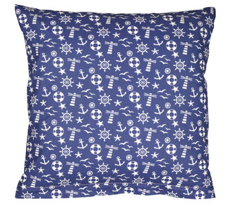 Povláček bavlněný - modrá kotva - 40x40cm