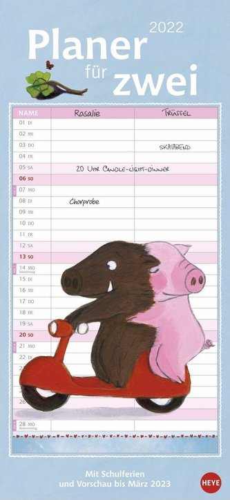 Rosalie & Trüffel Planer für zwei - Kalender 2022